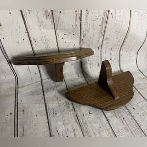 Lot of 2 Vintage Half Round Wood Shelves  Cottage Core Country Charm